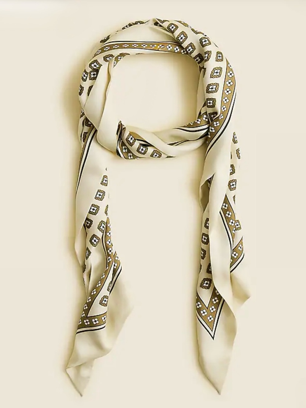 NWT! J Crew 100% Silk Long Printed Scarf